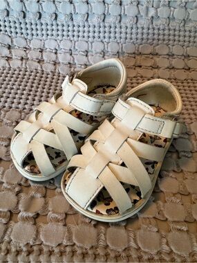 Wonder Nation White Fisherman Sandals Toddler Size 3c Play Condition